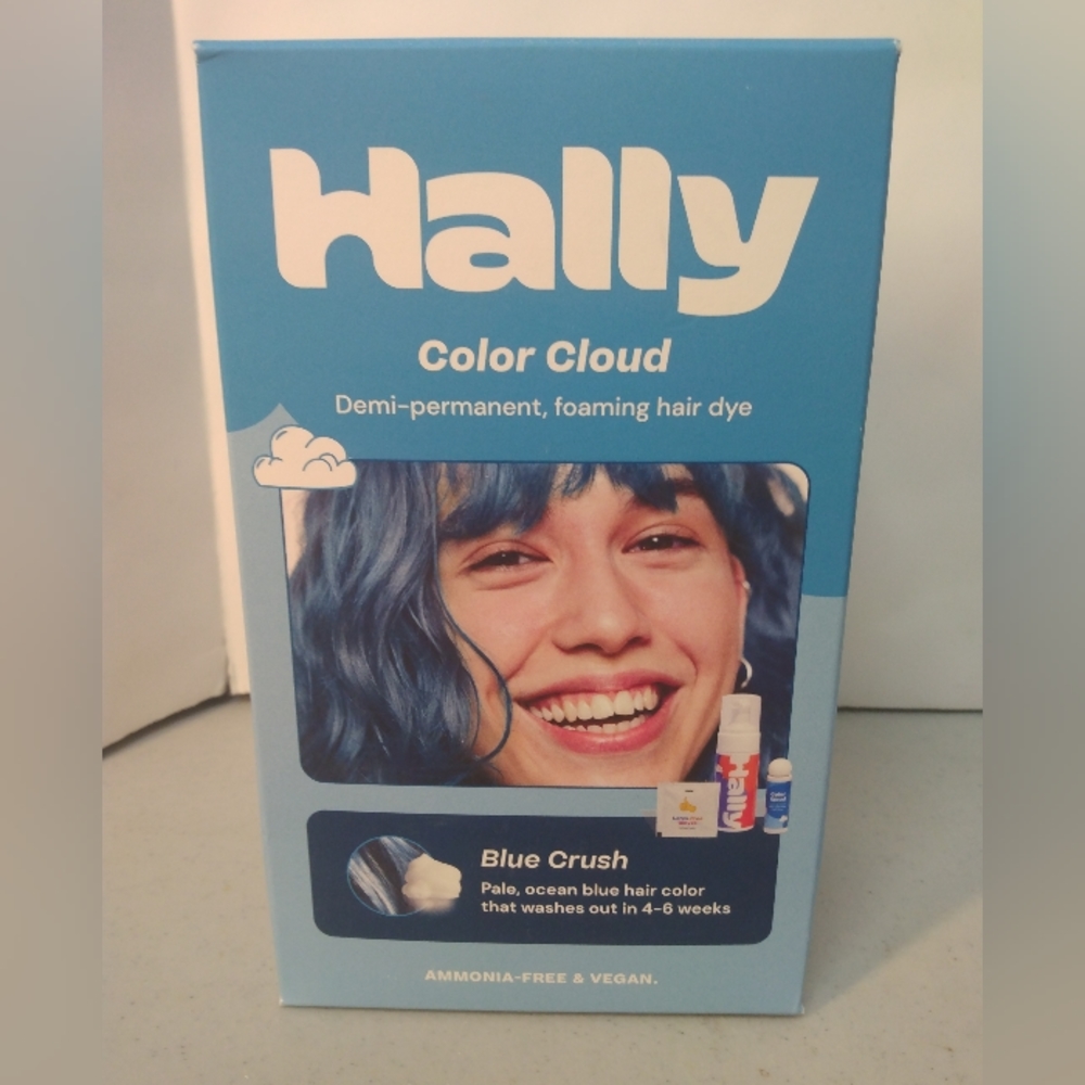 Hally Color Cloud Demi Permanent Foaming Hair Dye Blue Crush NEW in Box
